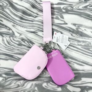 Rare Lululemon Dual Pouch Keychain Wristlet, Meadowsweet Pink & Dahlia Mauve